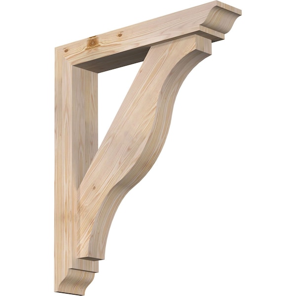 Ekena Millwork Funston Traditional Smooth Bracket w/ Offset Brace, Douglas Fir, 5 1/2"W x 30"D x 36"H BKT0604X30X36FST01SDF - main